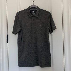 Volcom polo short sleeve- heather Grey.  Size S, 88% Polyester/ 12% Elastane.